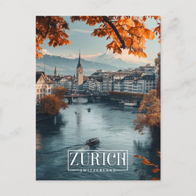 Carte Postale Zurich, Suisse : Un Vintage voyage (Devant)