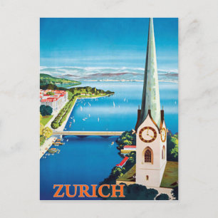 Carte Postale Zurich, Suisse, vue sur la tour de guet