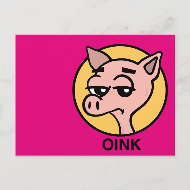 CARTE POSTCARD DE PIG DE CARTOON FUNNY (Devant)