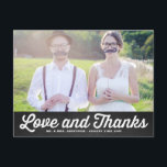 CARTE POSTCARD MARIAGE DE CLAVIER RUSTIQUE MERCI P<br><div class="desc">Mariage RUSTIC CHALKBOARD PHOTO MERCI POSTCARD Un mariage personnalisable merci carte postale blanc typographie rétro et arrière - plan de tableau noir. D'autres couleurs sont disponibles dans mon magasin.</div>