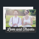 CARTE POSTCARD MARIAGE DE CLAVIER RUSTIQUE MERCI P<br><div class="desc">Mariage RUSTIC CHALKBOARD PHOTO MERCI POSTCARD Un mariage personnalisable merci carte postale blanc typographie rétro et arrière - plan de tableau noir. D'autres couleurs sont disponibles dans mon magasin.</div>
