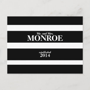 CARTE POSTCARD MARIAGE STRIPES CLASSIQUES