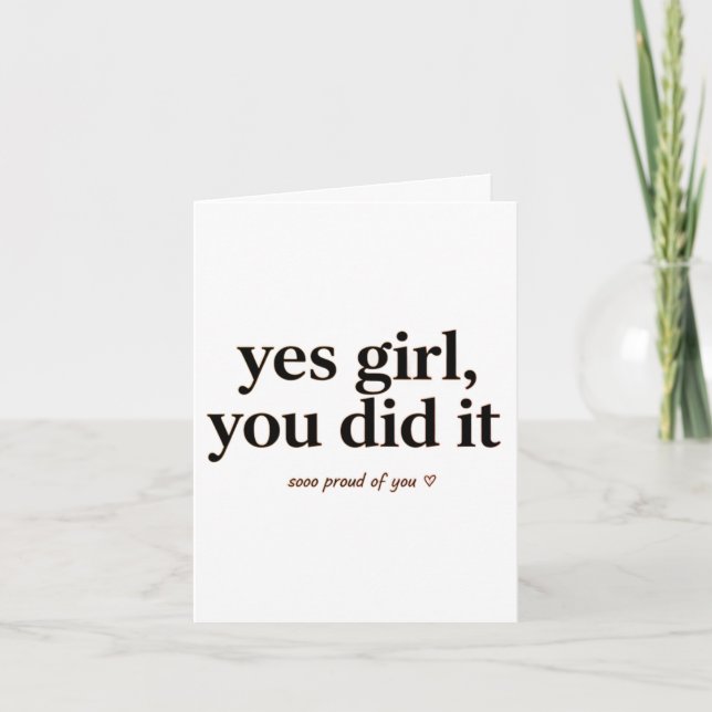 Carte Postcard yes Girl you did it, gift card graduation (Devant)