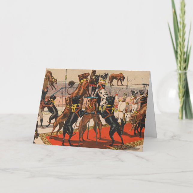 Carte Poster De Cirque Des Grands Danois Avec Entraîneur (Devant)