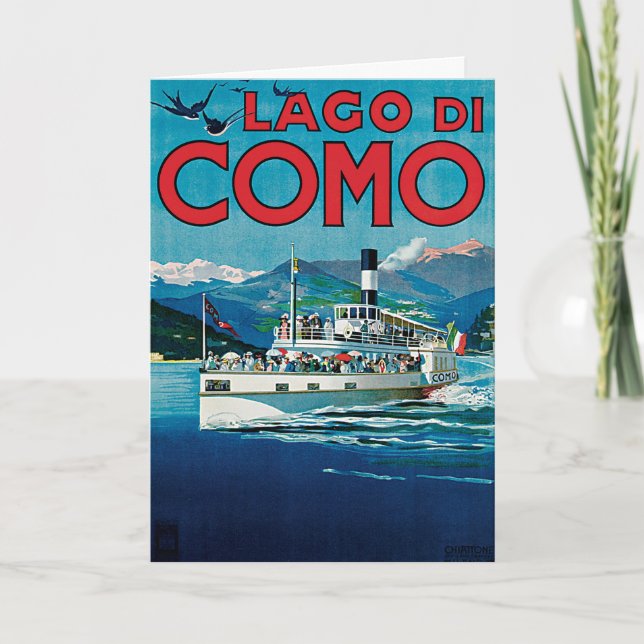 Carte Poster de voyage vintage Lago di Como (Devant)