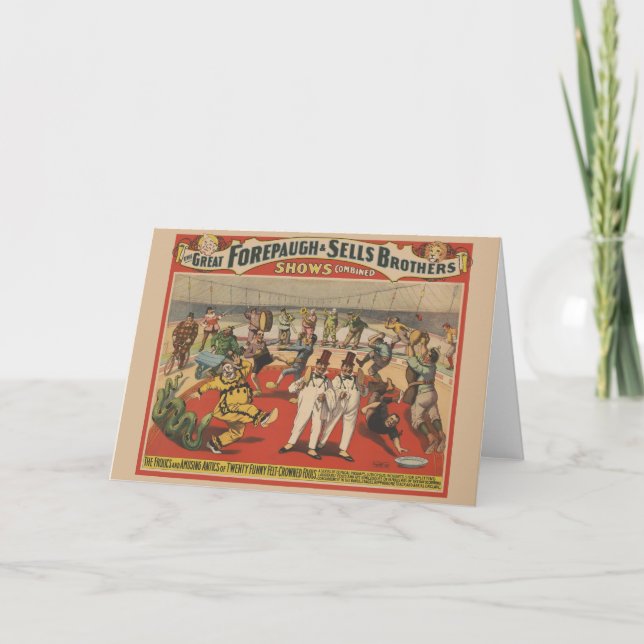 Carte Poster Du Cirque Montrant L'Amusant Antique Des Cl (Devant)