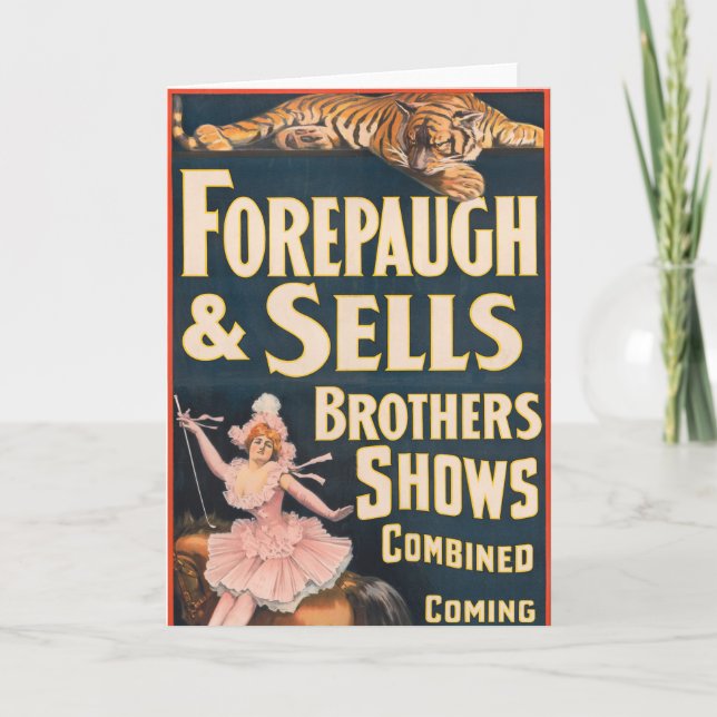 Carte Poster Du Cirque Tigre Et Femme À Cheval (Devant)