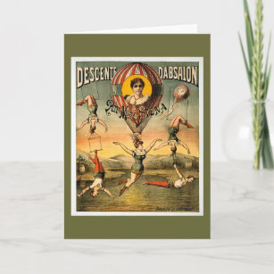 Carte Poster du Cirque Vintage Miss Stena Flying Trapese