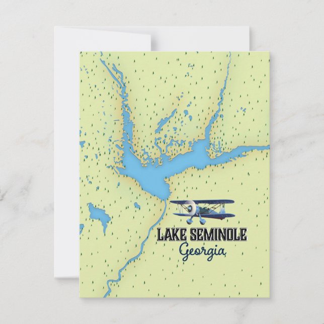 Carte poster du lac Seminole Géorgie (Devant)