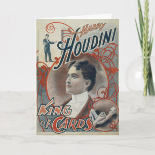 Carte Poster magique vintage, Magicien Harry Houdini