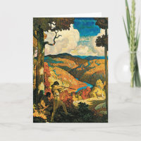Poster vintage NC Wyeth Travel, Dans Le Vieux Kent