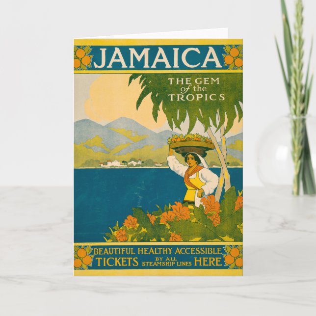 Carte Poster Vintage voyage Pour La Jamaïque (Devant)