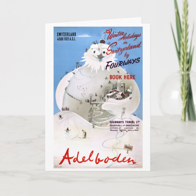 Carte Poster Vintage voyage Suisse Adelboden (Devant)