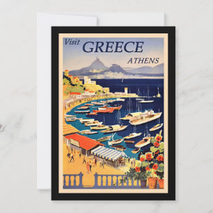 Carte Poster Vintage voyage, Visit Greece,