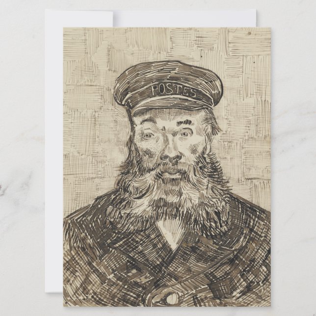 Carte Postman Joseph Roulin (Sepia Sketch) (par van Gogh (Devant)