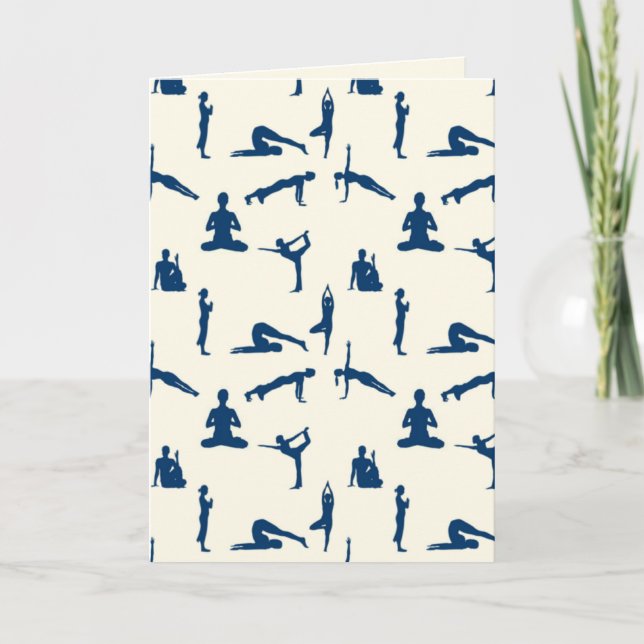Carte Postures de yoga crème blanc cassé (Devant)