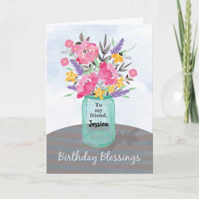 Carte Pot à bénédictions personnalisé pour l'anniversair (Devant)
