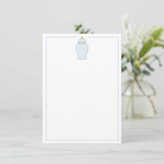 Carte Pot à gingembre bleu et blanc (Debout devant)