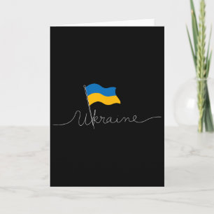 Carte Poteau de drapeau à signature ukrainienne - Ukrain
