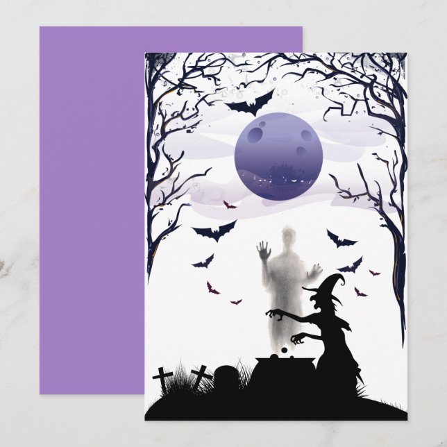 Carte Potion d'artisanat de sorcière d'Halloween (Devant / Derrière)