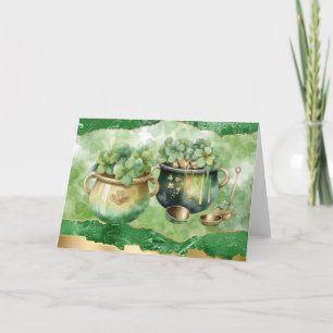 Carte Pots d'or de la Saint-Patrick Fleurs de trèfle irl