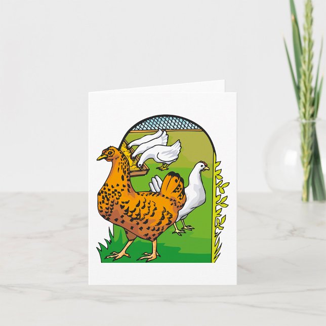 Carte Poulailler de poulets frais de la ferme Scène de c (Créateur téléchargé)