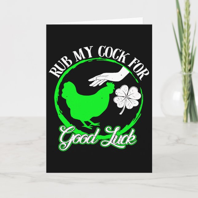 Carte Poule Frotte Moi Pour Bonne Chance St Patrick  (Devant)