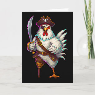 Carte Poule Pirate Drôle Déguisement Halloween Pour Homm