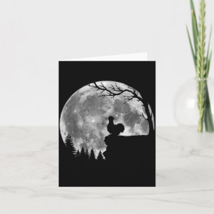 Carte Poule Soie Lune Silhouette Drôle Paresseux Hallowe