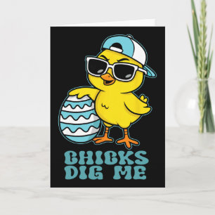 Carte Poules de Pâques m'amusent Amateur de poulet drôle