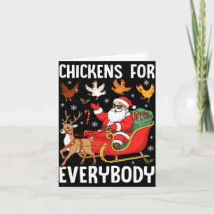 Carte Poules pour tout le monde Santa Poule Agriculteur