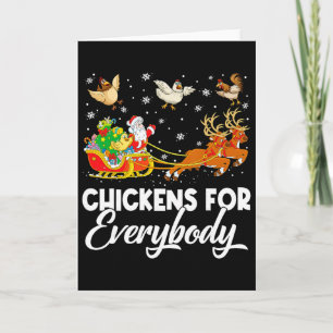 Carte Poules pour tout le monde Santa Sleigh Joyeux Noël