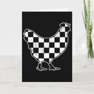 Carte Poulet à carreaux Fermier Poulet Voiture de course