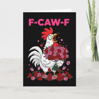 Carte Poulet avec bouquet de fleurs drôle de Saint-Valen