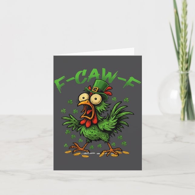 Carte Poulet Coq F Caw F Drôle (Devant)