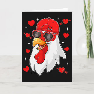 Carte Poulet Drôle Avec Des Cœurs Joyeuse Saint Valentin