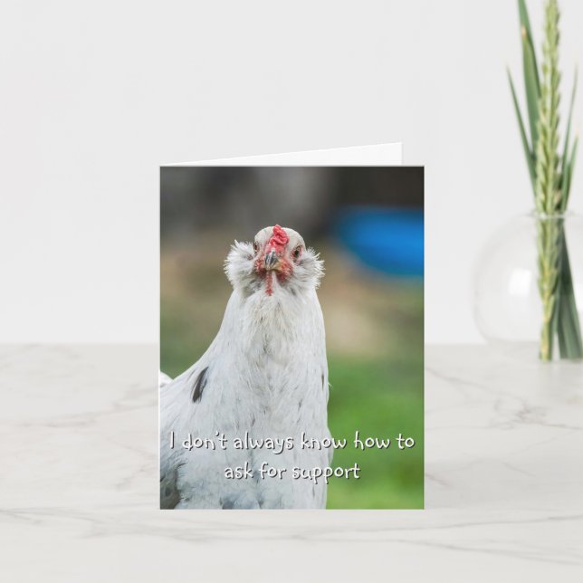 Carte Poulet drôle d'amitié Introverti  (Devant)