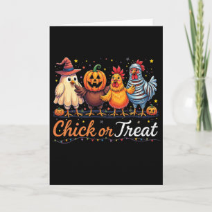 Carte Poulet Drôle Ou Traitement Sorcière Halloween Effr