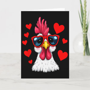 Carte Poulet drôle Saint-Valentin Cœur Couple de poulets