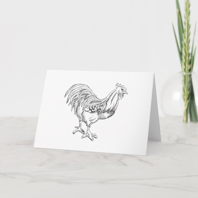 Carte Poulet en stylo et encre (Devant)