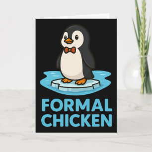 Carte Poulet Formel Pingouin Drôle Sur Glace Animal Blag