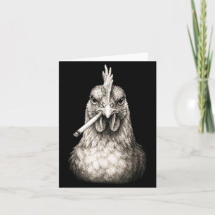 Carte Poulet fumant cigarette drôle Génération Z Mème Fe