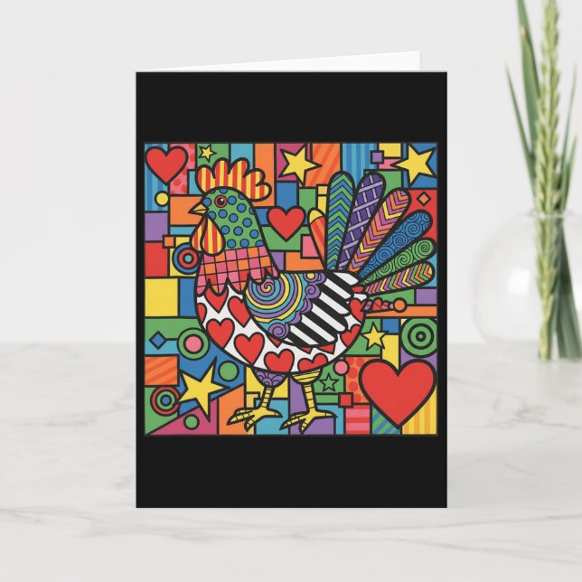 Carte Poulet funky _1  (Devant)