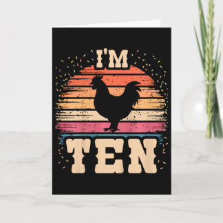 Carte Poulet Garçon Fille Anniversaire 10 Ans 10ème Poul