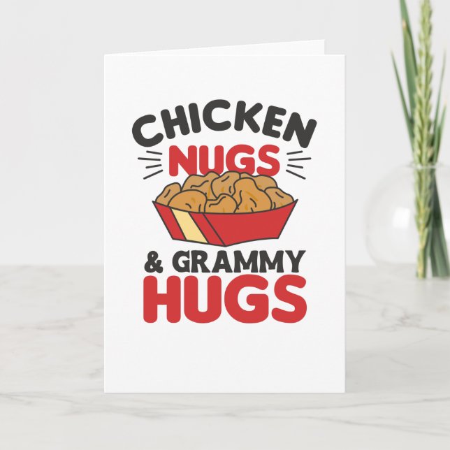 Carte Poulet Nugs Et Grammy Hugs Drôle Nourriture Nugget (Devant)