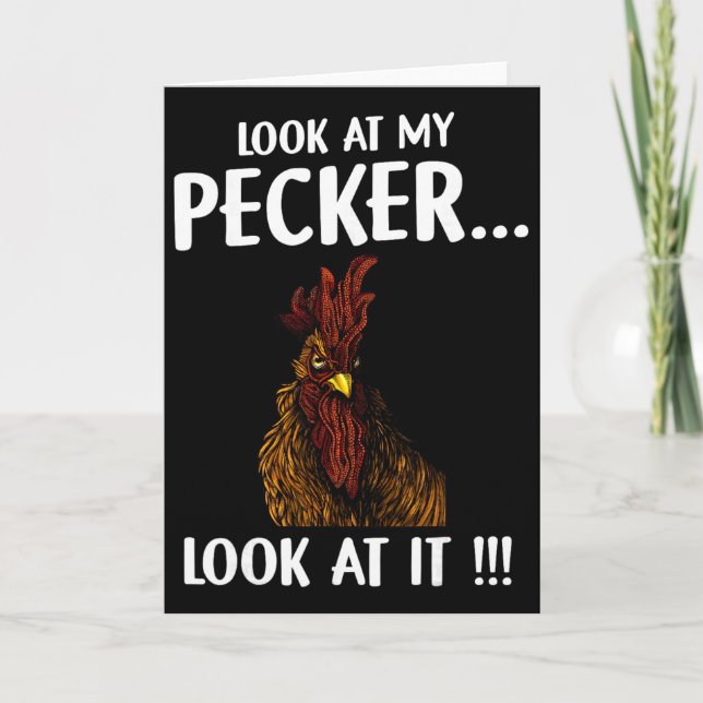 Carte Poulet Regarde Mon Zizi Regarde-Le  (Devant)
