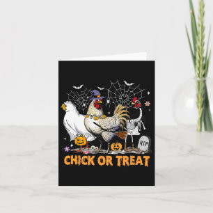 Carte Poulets Citrouilles d'Halloween poussin ou traitem