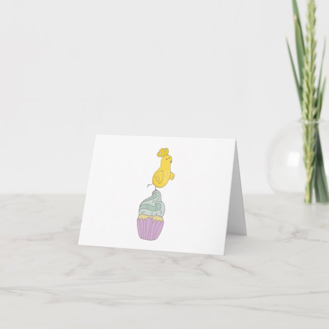 Carte Poulets de Pâques, poulets sur Cupcake BLANK (Devant)
