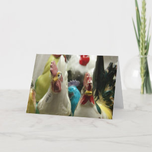 Carte Poulets de verre vintage Toutes les occasions