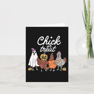 Carte Poulets D'Halloween Ou Traiter Drôle Fantôme Lady